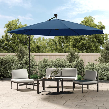 Vidaxl schwimmendes Parasol mit LED -Beleuchtung 350 cm Azure Blau