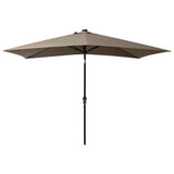 Vidaxl -Parasol mit LEDs und Stahlpol 2x3 M Taupe