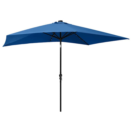 Vidaxl -Parasol mit LEDs und Stahlpol 2x3 M Azure Blau
