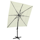 Vidaxl Parasol 4-Layer mit Aluminiumpol 250x250 cm sandfarben