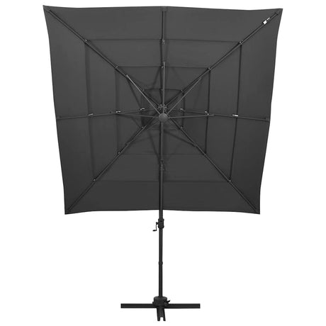 Vidaxl Parasol 4-Layer mit Aluminiumpol 250x250 cm anthrazitfarben