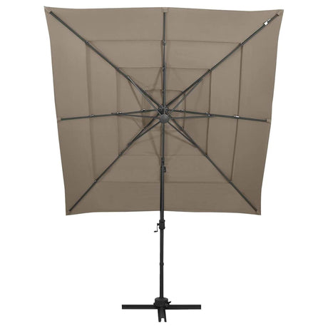 Vidaxl Parasol 4-Layer mit Aluminiumpol 250x250 cm Taupe