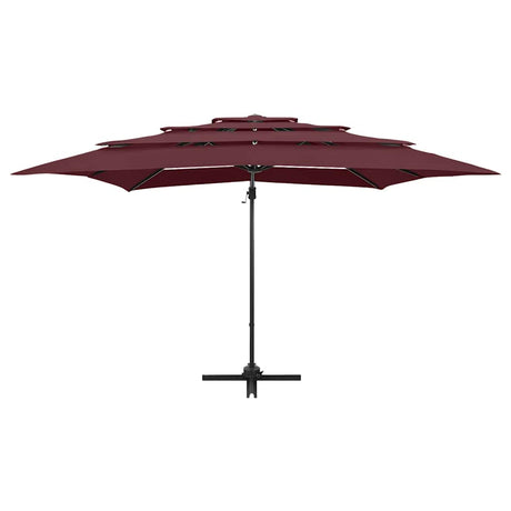 Vidaxl Parasol 4-Schicht mit Aluminiumpol 250x250 cm Burgunderrot