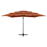 Vidaxl Parasol 4-Layer mit Aluminiumpol 250x250 cm Terracotta-Farben