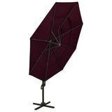 Vidaxl Parasol 4-Layer mit Aluminiumpol 3x3 M Bordeaux Rot