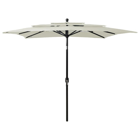 Vidaxl Parasol 3-Schicht mit Aluminiumpol 2,5 x 2,5 m sandfarben