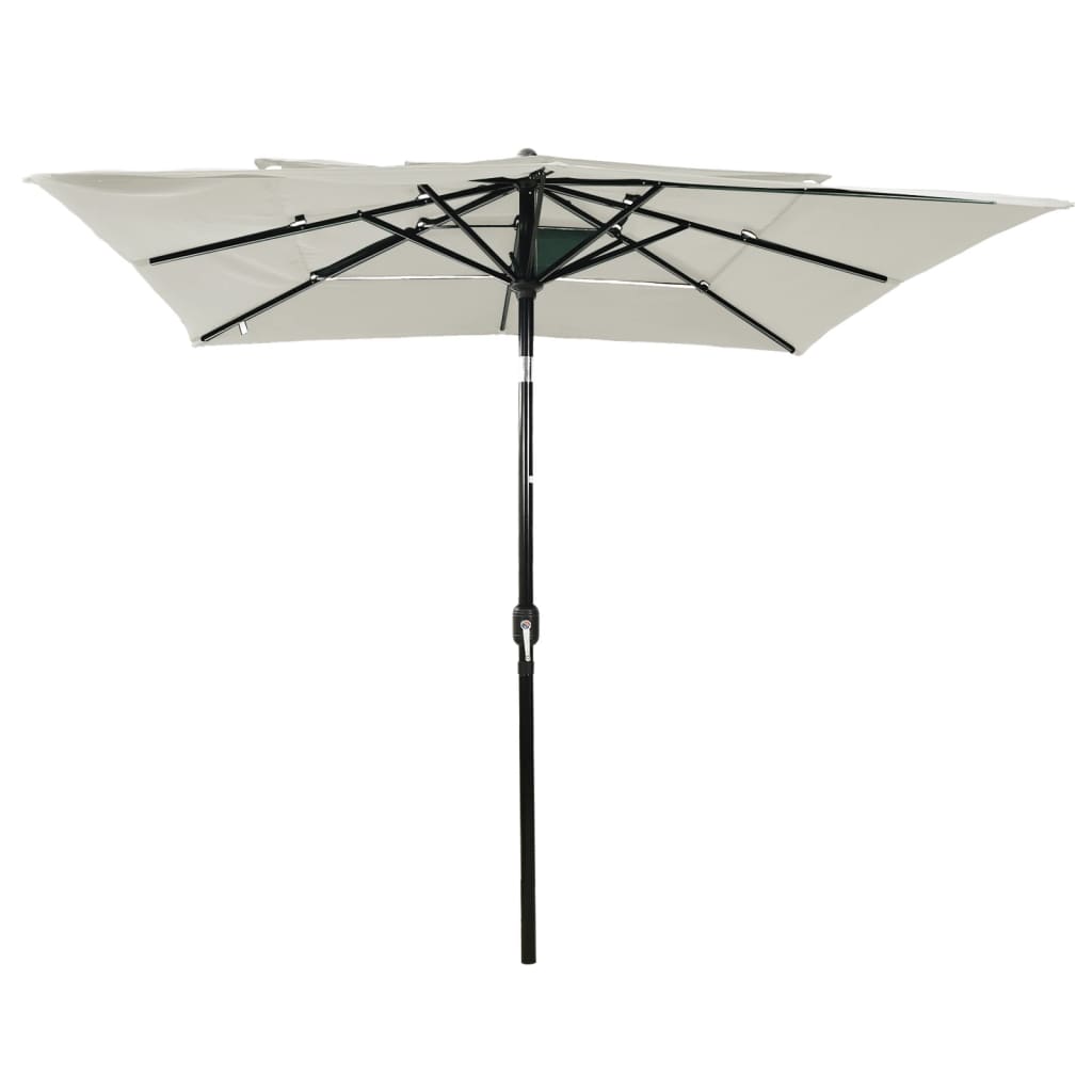 Vidaxl Parasol 3-Schicht mit Aluminiumpol 2,5 x 2,5 m sandfarben