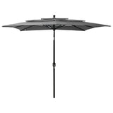 Vidaxl Parasol 3-Schicht mit Aluminiumpol 2,5 x 2,5 m anthrazitfarbenem Farben