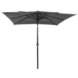 Vidaxl Parasol 3-Schicht mit Aluminiumpol 2,5 x 2,5 m anthrazitfarbenem Farben