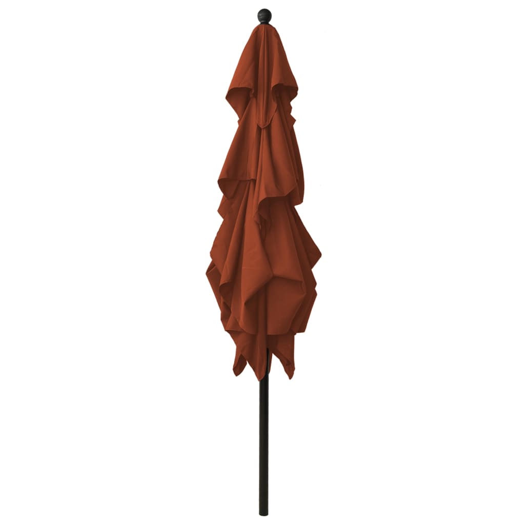 Vidaxl Parasol 3-Schicht mit Aluminiumpol 2,5 x 2,5 m Terrakotta hell