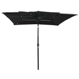 Vidaxl Parasol 3-Schicht mit Aluminiumpol 2,5 x 2,5 m schwarz