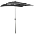 Vidaxl Parasol 3-Schicht mit Aluminiumpol 2x2 M Anthrazitfarbe