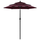 Vidaxl Parasol 3-Schicht mit Aluminiumpol 2 m Bordeaux Rot