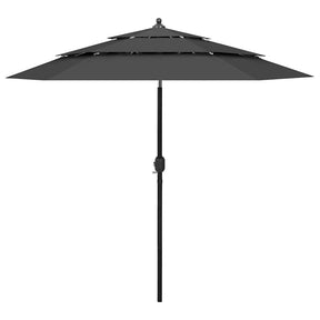 Vidaxl Parasol 3-Layer mit Aluminiumpol 2,5 m anthrazitfarben