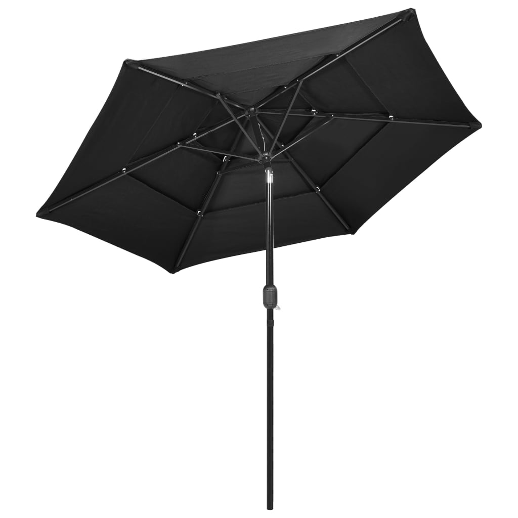 Vidaxl Parasol 3-Layer mit Aluminiumpol 2,5 m anthrazitfarben