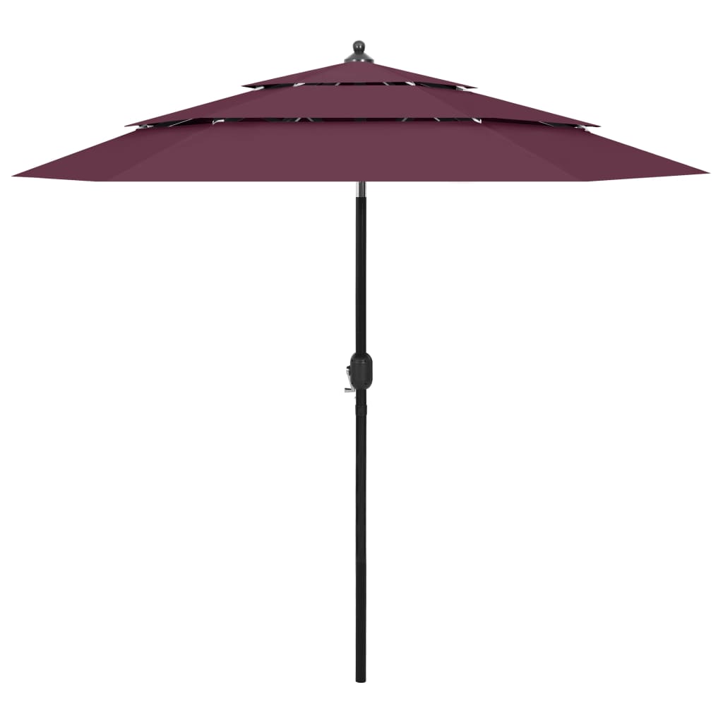 Vidaxl Parasol 3-Schicht mit Aluminiumpol 2,5 m Burgundyrot