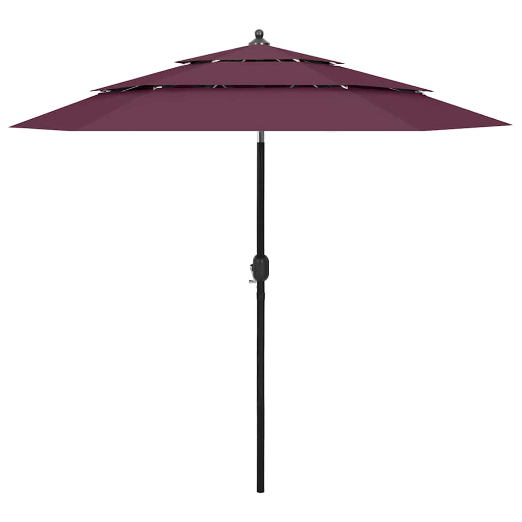 Vidaxl Parasol 3-Schicht mit Aluminiumpol 2,5 m Burgundyrot
