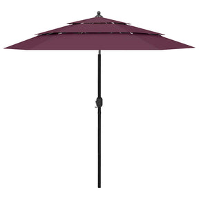Vidaxl Parasol 3-Schicht mit Aluminiumpol 2,5 m Burgundyrot