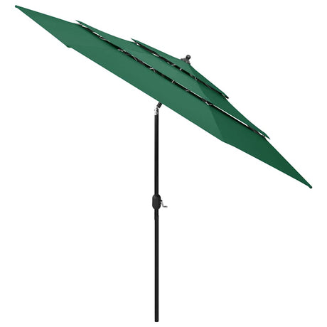 Vidaxl Parasol 3-Schicht mit Aluminiumpol 3 m grün