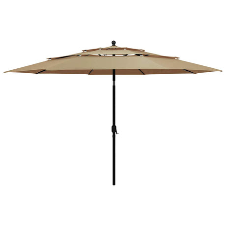 Vidaxl Parasol 3-Schicht mit Aluminiumpol 3,5 M Taupe