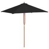 Vidaxl -Parasol mit Holzstange 150x200 cm schwarz