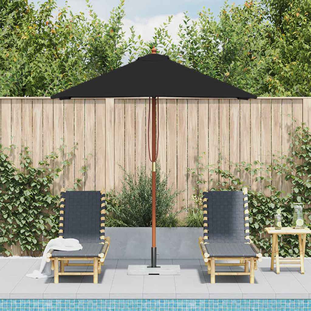 Vidaxx Sonnenschirm mit Holzstange 150x200 cm schwarz