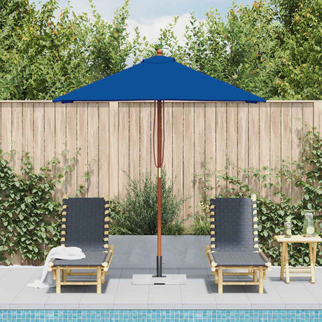 Vidaxl -Parasol mit Holzstange 150x200 cm blau