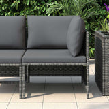 Vidaxl hoekbank sectioneel met kussens poly rattan grijs