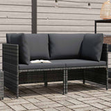 Vidaxl tuinbank 2-zits met kussens poly rattan grijs