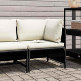 Vidaxl hoekbank sectioneel met kussens poly rattan zwart