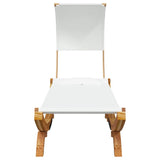 Vidaxl loungebed met luifel 100x200x126 cm massief gebogen hout crème
