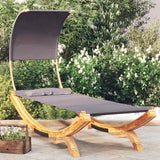 Vidaxl loungebed met luifel 100x200x126 cm gebogen hout antracietkleur