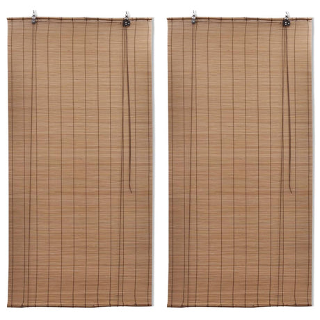 Vidaxl Roller Jalousien 2 PCs 120x220 cm Bambusbraun