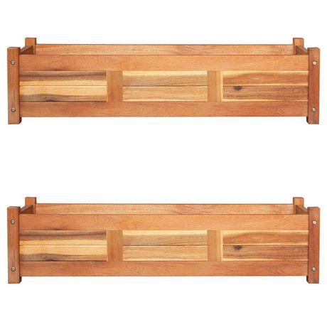 Vidaxx erhöhte Pflanzgefäße 2 Stück 100x30x25 cm Akazienholz
