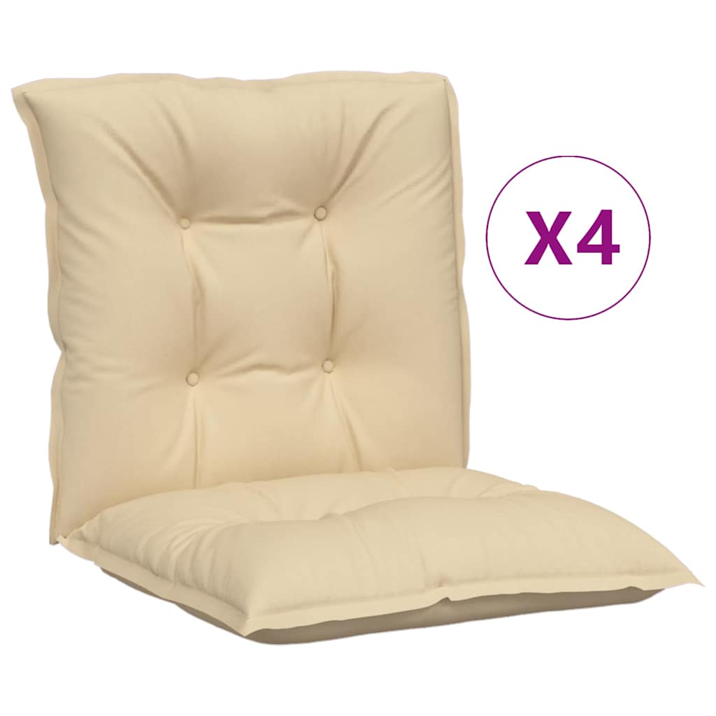 Vidaxl tuinstoelkussens 4 st lage rug 100x50x7 cm stof beige
