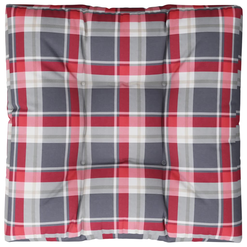 Vidaxl Palettenkissen 70x70x12 cm Fabric Diamond Muster rot