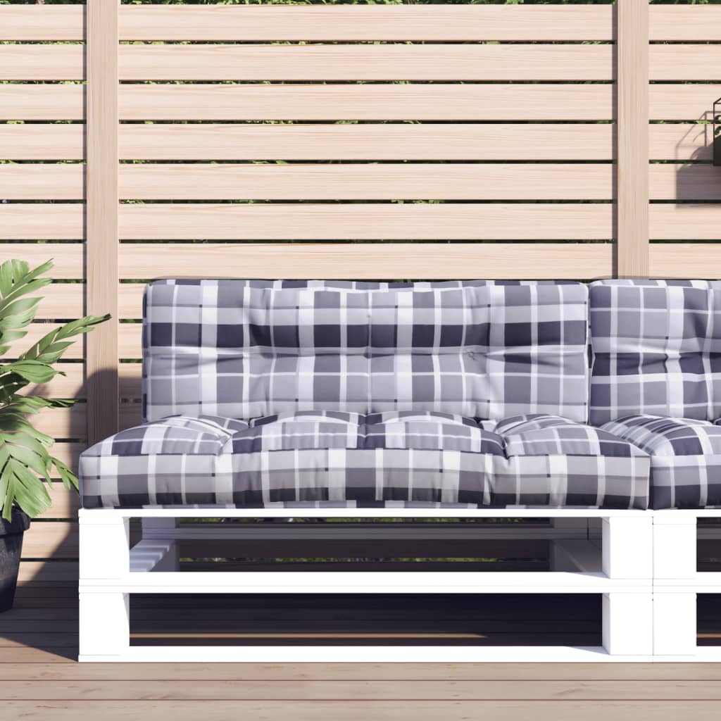 Vidaxl Palettenkissen 120x40x12 cm Stoff Diamantmuster grau