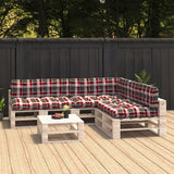 VIDAXL -Bankkissen Palette 7 ST und rote Fenstermuster