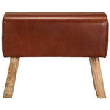 Vidaxl bankje turnbok 58 cm echt leer en massief mangohout bruin
