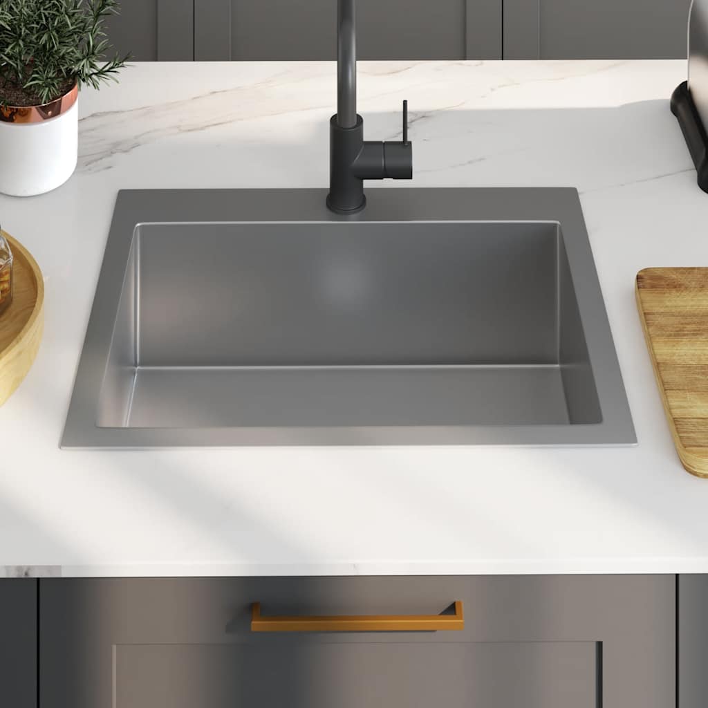 Vidaxl Sink handgefertigt Edelstahl