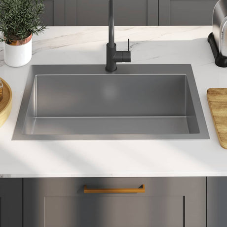 Vidaxl Sink handgefertigt Edelstahl