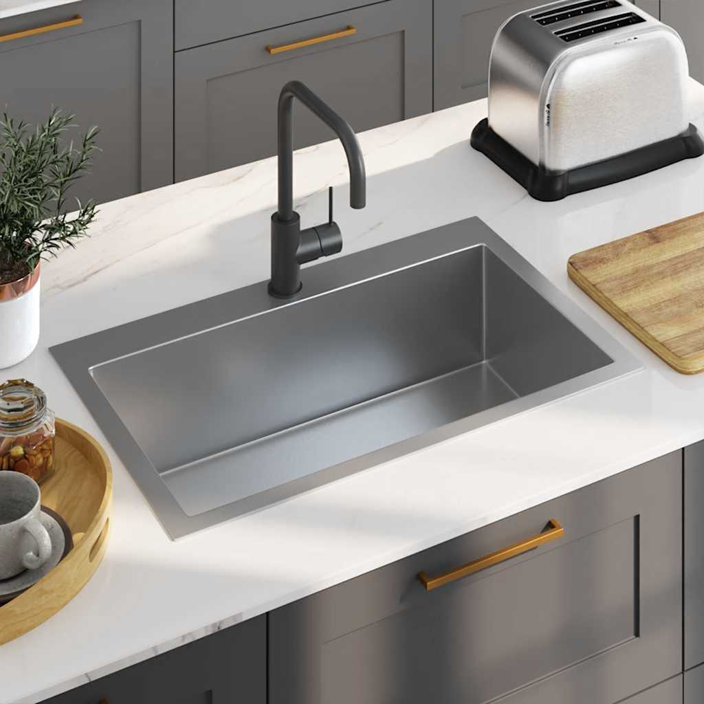 Vidaxl Sink handgefertigt Edelstahl