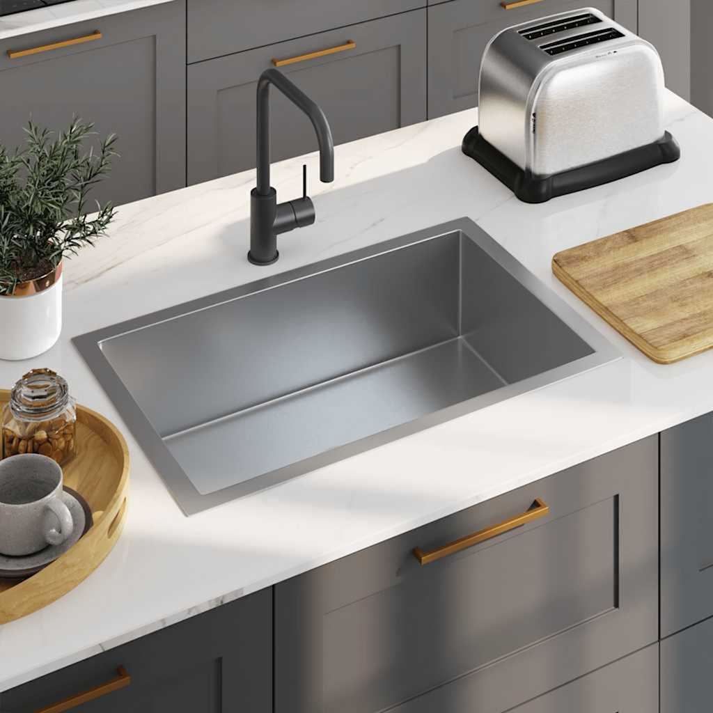 Vidaxl Sink handgefertigt Edelstahl