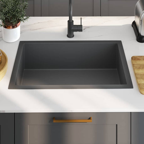 Vidaxl Waschbecken handgefertigt Edelstahl Schwarz