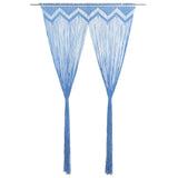 Vidaxl Vorhang Macramé 140x240 cm Baumwollblau