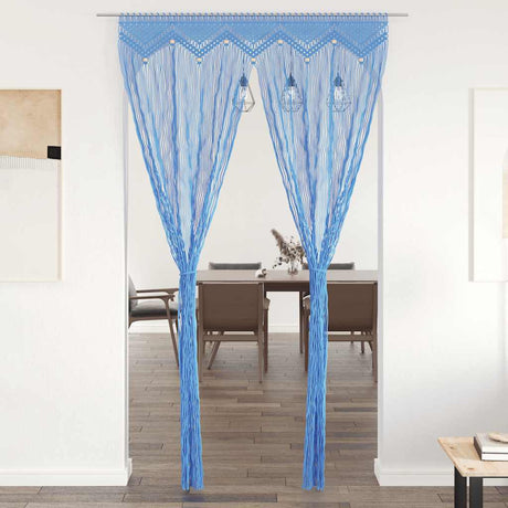 Vidaxl Vorhang Macramé 140x240 cm Baumwollblau