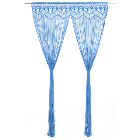 Vidaxl Vorhang Macramé 140x240 cm Baumwollblau