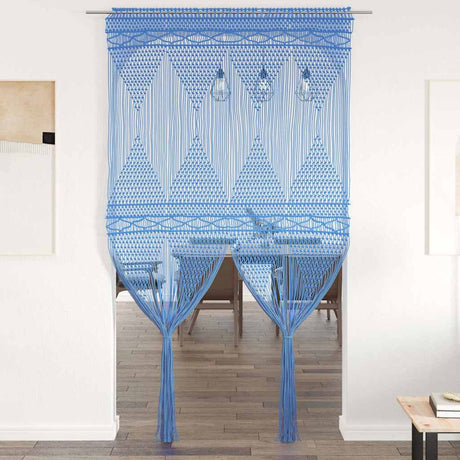 Vidaxl Vorhang Macramé 140x240 cm Baumwollblau