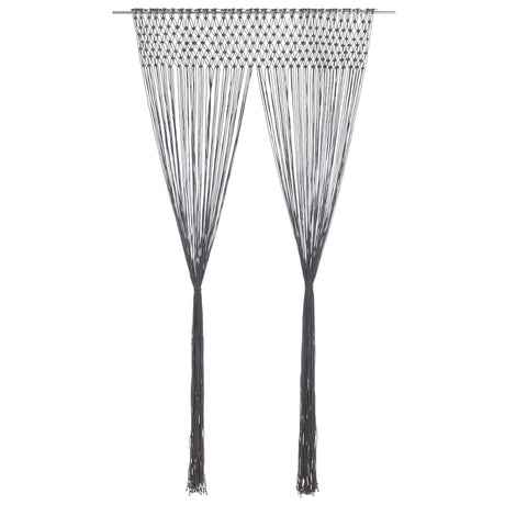 VIDAXL -Vorhang Macramé 140x240 cm Baumwoll -Anthrazit