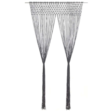 VIDAXL -Vorhang Macramé 140x240 cm Baumwoll -Anthrazit